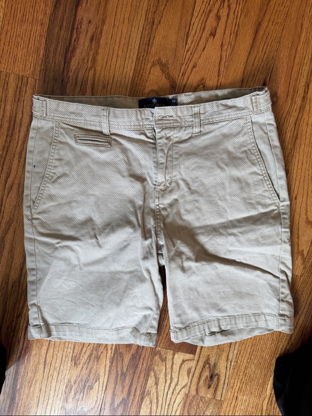RAINFOREST Men's Tan Flat-Front Casual Shorts